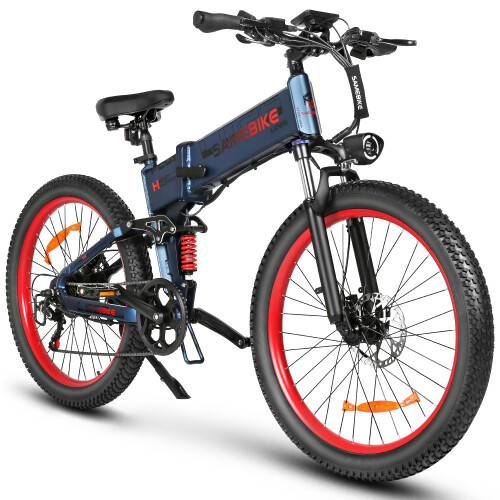 SameBike SAMEBIKE LO26Plus Folding E-Bike with 48V15Ah-blue