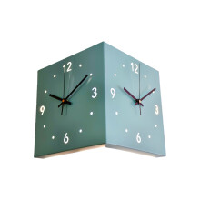 Double Sided Corner Wall Clocks,Battery Operated Wall-Blue