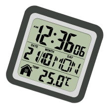 Horloge numérique étanche, affichage de la température,-Noir