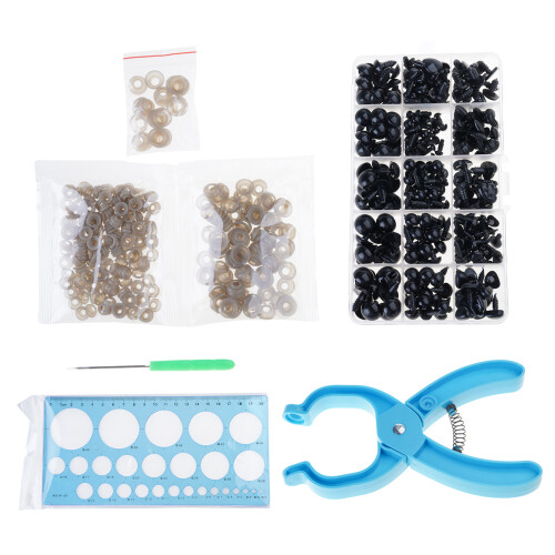 476Pcs Assorted Size Safety Eye and Noses With Washer and-Blue