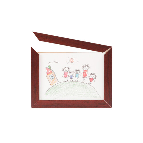 Open Front Kids Art Display Frame Magnetic-Mahoganyy small