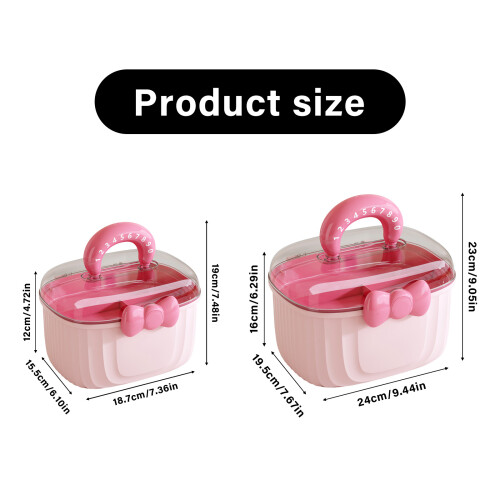 Large Capacity 2 Layer Clear Hair Accessories Storage-L Pink 2