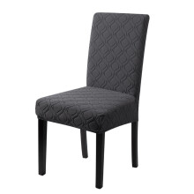 Grote stoelhoes voor eetkamer, jacquard stretch hoes-Donkergrijs