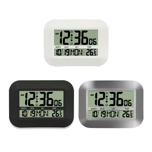 Horloge murale numérique multifonctionnelle, affichage de-Argent 1