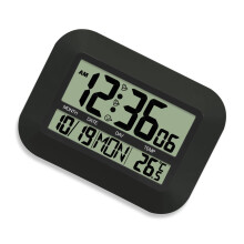 Horloge sans fil à réglage automatique, température-Noir