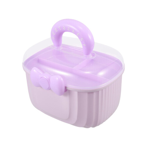 Large Capacity 2 Layer Clear Hair Accessories Storage-L Purple