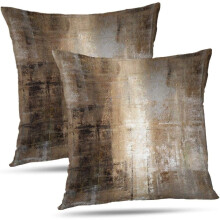 Housses de coussin décoratives à motifs abstraits, taupe, 45 x 45 cm, fermeture éclair invisible, tissu doux et confortable en polyester mélangé