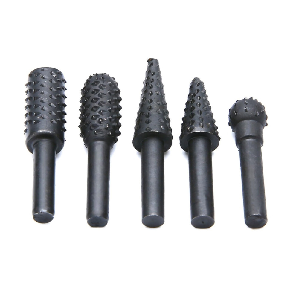 Rotary Burr Set, 5Pcs Woodworking Rasp Files For Shank Mount, Grinding And Carving, Compatible With Most Rotary Tools 9119770952271