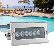 LED Underwater Light 6W Color Changing RGB, IP68 1224V, 300mm Embedded Pool Wall Spotlight RGB