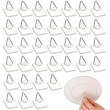 Suportes para Pratos Decorativos, Acabamento Branco Elegante, Adesivo Forte na Parte Traseira para Fixação Segura, Perfeitos para Pendurar Pratos