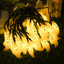 Decorações externas para festa de Halloween, luzes LED coloridas, fio de cobre durável de 6,5 metros (21,3 pés) alimentado por bateria, design à