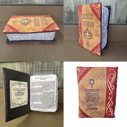 Holy Bibles Plushes Pillow Religious Home Decors Removable-Red 1
