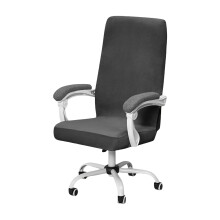 Housse de chaise en velours de renard argenté lavable en-Noir