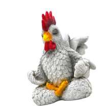 Resins Meditating Rooster Statue Figurine For Home Office