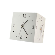 Double Sided Corner Wall Clock,Modern Decorative Art-White