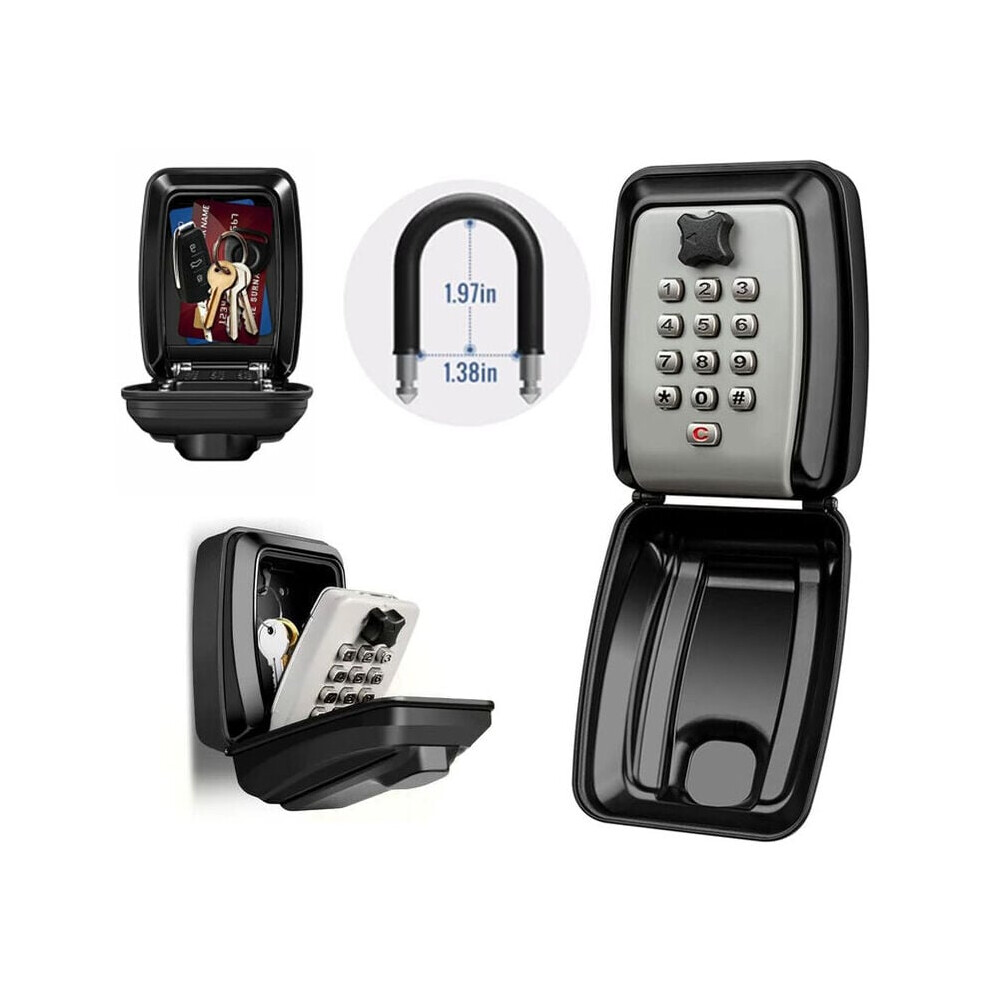 Resettable Code Security Lock Box, Key Lock Box With 12-Digit Combination, Waterproof And Rustproof, For Home, Office, Airbnb, Easy To Install 9554910075395