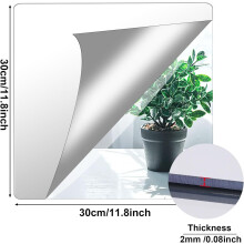 Square Mirror Trays For Tables Centerpieces, Clear Reflection Acrylic Mirror Tiles, Flexible Mirror Sheets, Self-Adhesive Mirror Stickers, For