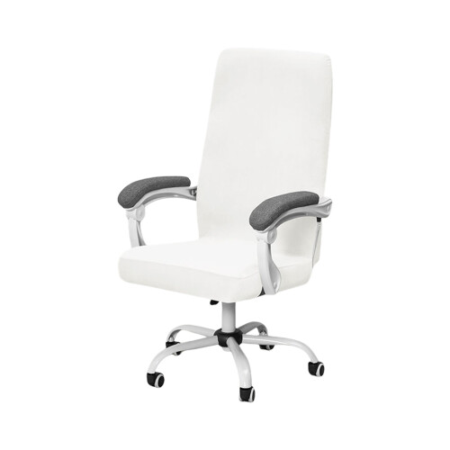 Housse de chaise élastique en velours, motif renard-Blanc