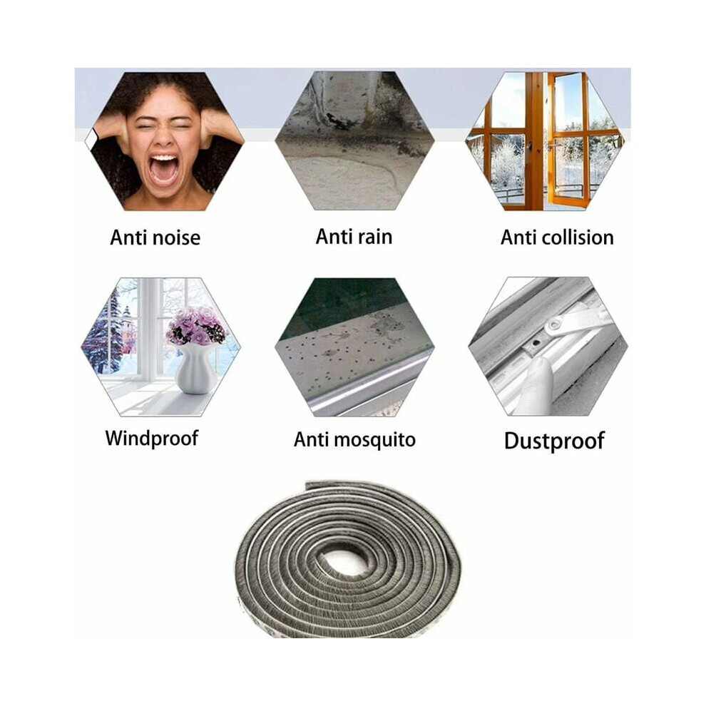 Self-Adhesive Pile Weather Stripping For Sliding Doors & Windows, Durable Waterproof Material, Energy Efficiency Enhancer, Multipurpose Helper For 9048212325956