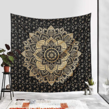 Tapestry Wall Art Bohemian Design Mandala Pattern Cotton Fabric Decorative Spread for Indoor and Outdoor Decor, Multi Use Boho Mandala Print Fabric