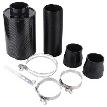 Air Intake Kit 1 Set Universal Car Cold Air Intake With Carbon Fibre Pipe And Filter Adapters Universal Fit