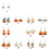 Lightweight Comfortable Alloy Bat Pumpkin Earrings-Pumpkin 1 4