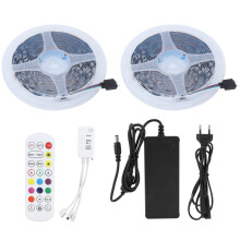 Taśmy świetlne LED zmieniające kolor, regulowane paski świetlne LED RGB z pilotem i zasilaczem, uniwersalne oświetlenie LED do użytku wewnątrz