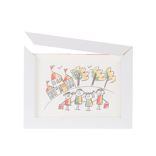 Magnetic Children Art Display Box Open Front Design-White large