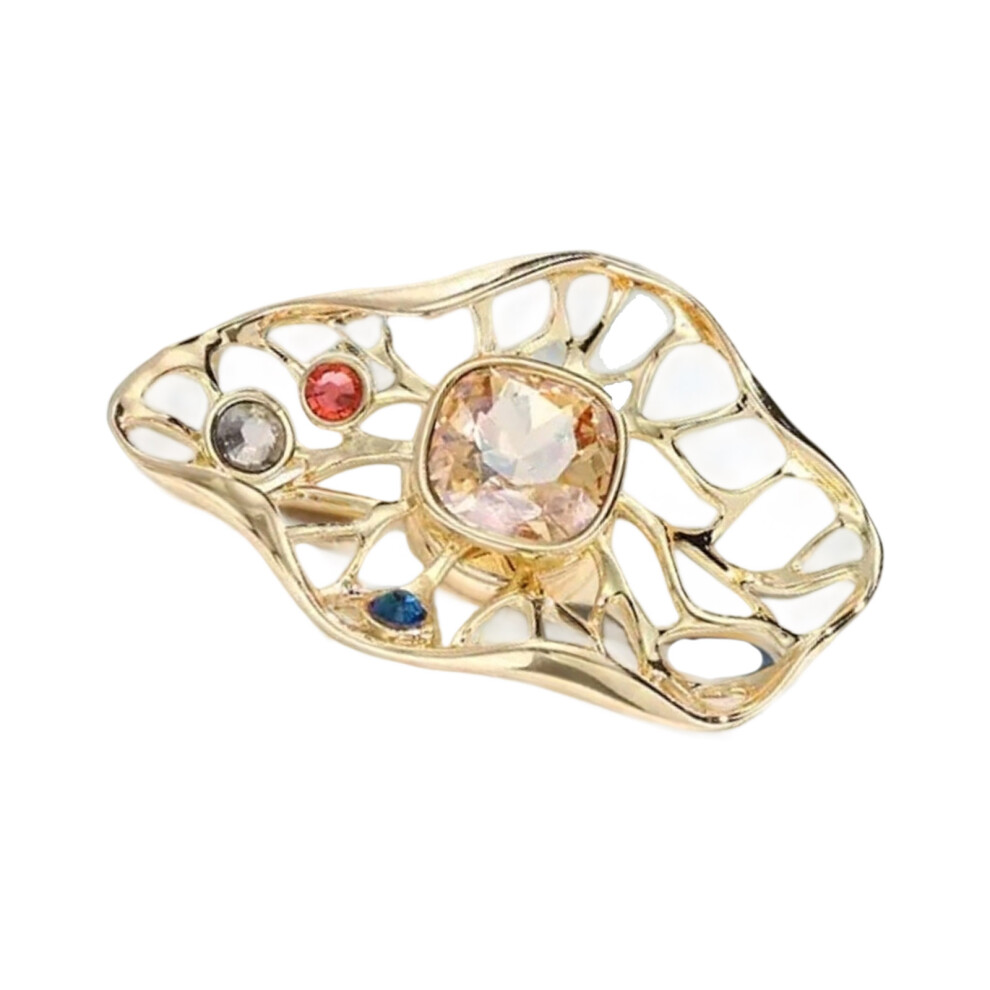 Without Damage Floral Brooch With Secure Clasp Design-Champagne