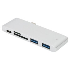 Vielseitiger USB-C-Adapter aus Aluminium mit Klemme, Highspeed-Datenübertragung, USB-Hub mit SD- und microSD-Kartenlesern, kompatibel mit MacBook