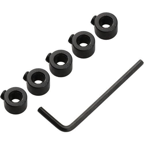 Comprehensive Woodworking Toolset 5 Count Depth Stop Collars for Woodworking with Wrench Tool 5mm 1