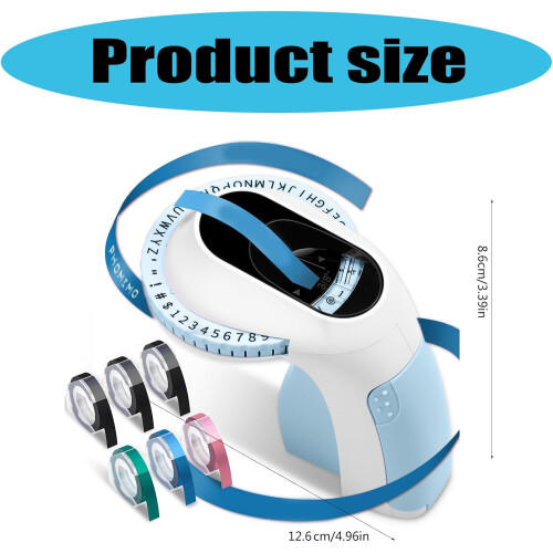 Embossing Machine Handheld Label Maker 3D Embossing Tool Portable Device Effortless Labeling ABS Plastic Color 5 1