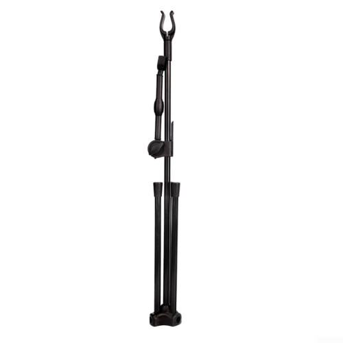 Adjustable Bow Stand Easy Assembly, Ergonomic Design, Metal Construction, Compact, Comfortable Setup Black