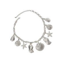 Coastal Inspired Bold Starfish Shell Pendant-White k 7156