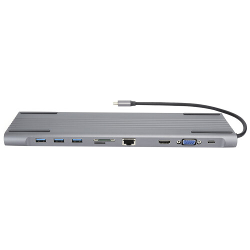 Σταθμός σύνδεσης USB C για φορητούς υπολογιστές, τριπλή ευελιξία οθόνης με HDMI VGA,