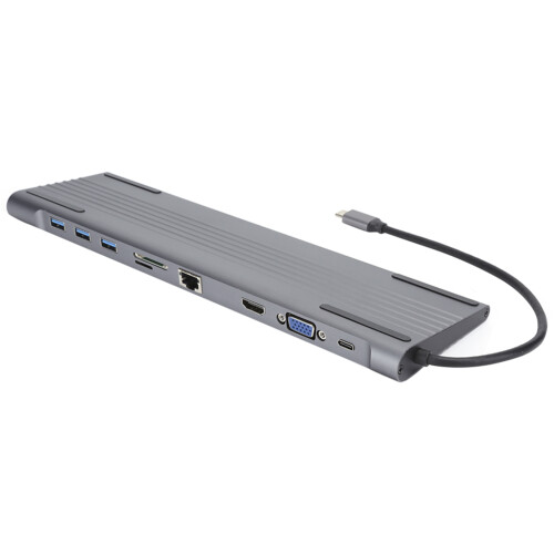 Σταθμός σύνδεσης USB C για φορητούς υπολογιστές, τριπλή ευελιξία οθόνης με HDMI VGA, 1
