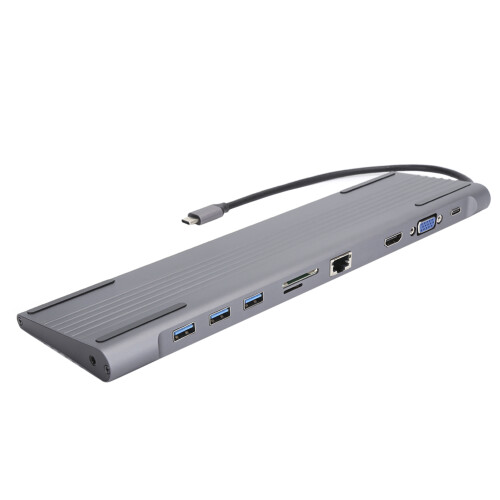 Σταθμός σύνδεσης USB C για φορητούς υπολογιστές, τριπλή ευελιξία οθόνης με HDMI VGA, 2