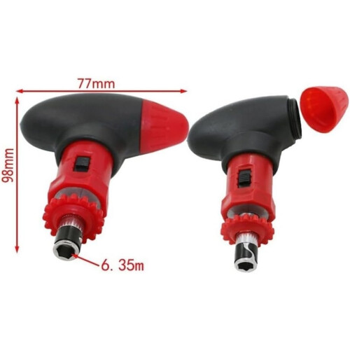 Robust Manual Ratchet Screwdriver with Bit Storage, Multiple Usage Options, and Durable Construction 1