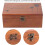 Sewing Basket, Pine Wood Needle Thread Storage Box, DIY Sewing Tools Organizer, Taraxacum Pattern Empty Box 4