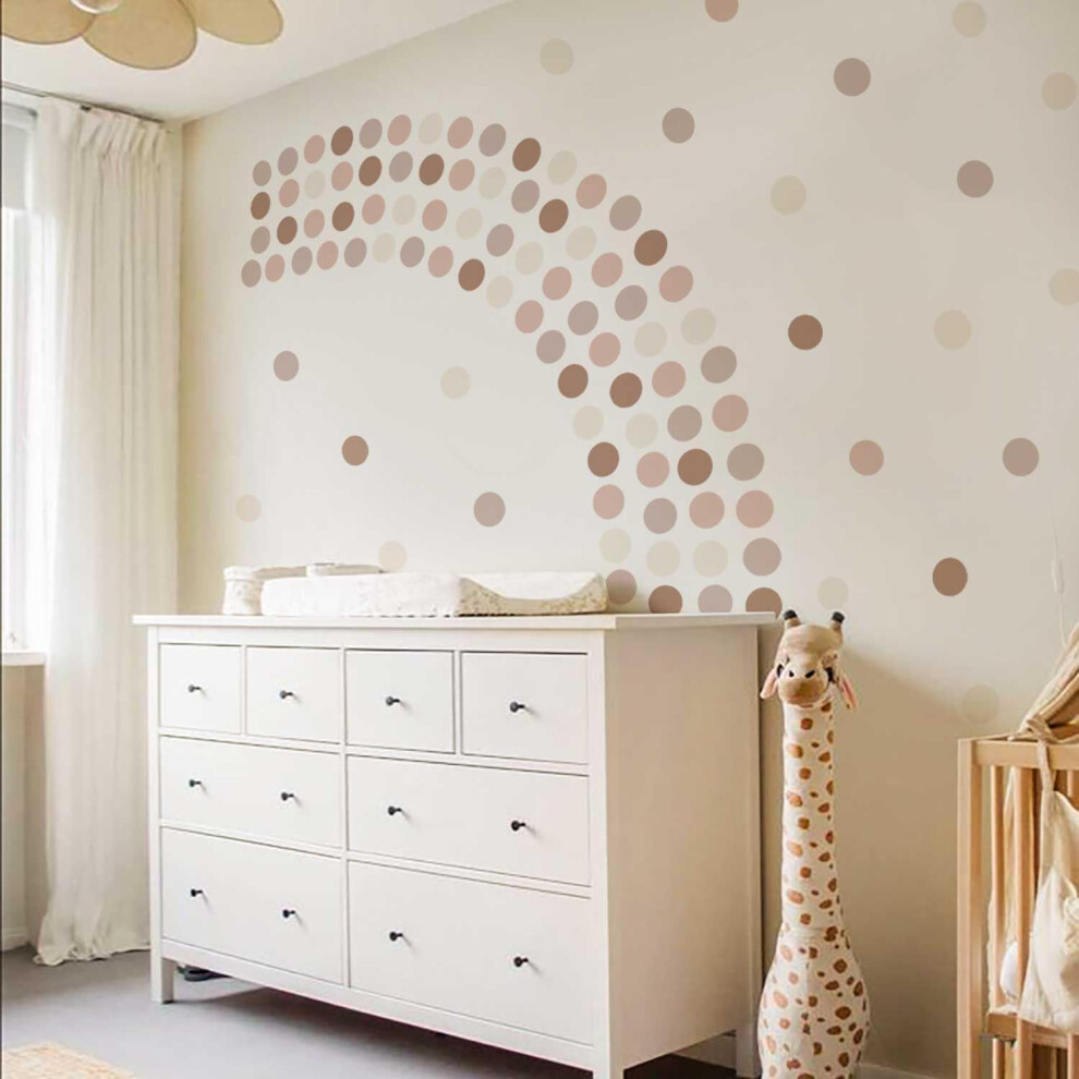 Chic Boho Style Wall Art, Pastel Polka Dots Decor, Removable Circle Stickers for Kids Bedroom, Waterproof Reliable, 72pcs Bohemian Dots for Creative