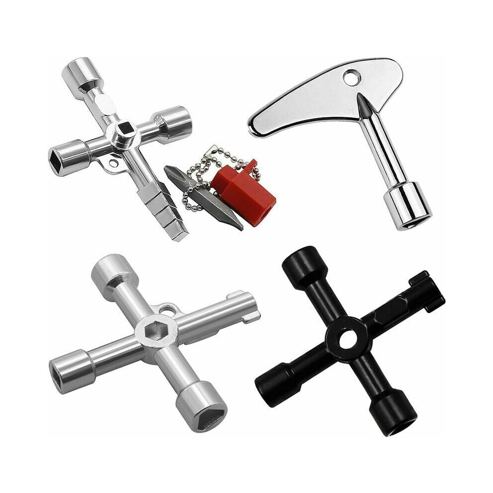 Plumbers Tool Key Set, Multi-Function Utility Key Kit, Electric Cabinet Keys, Utility Keys For Multi-Application, Triangle Spanner Key, Gas Meter Keys 9554910074862