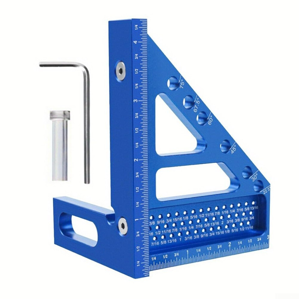 Miter Triangular Ruler Aluminum For Woodworking Adjustable Angles Precision Angle And Line Measurement Tool Blue 9119770954503