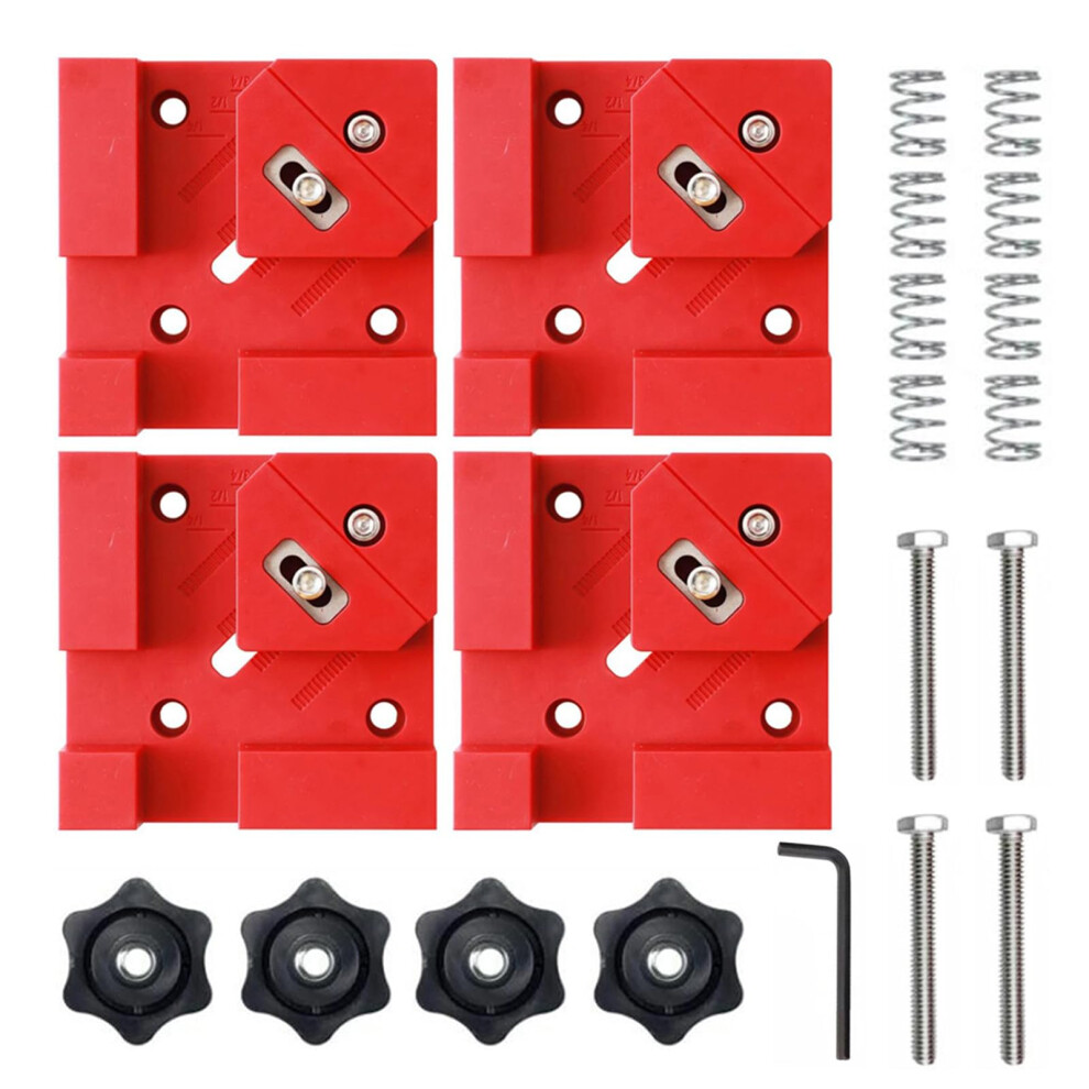 90Degree Angles Clamps 4Pcs Multipurpose Woodworking Tools Alignment Box Miters Joint Projects Red 9119770953544