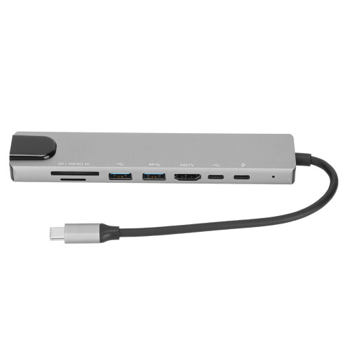 Προσαρμογέας Ethernet HDMI Hub USB C, σταθμός σύνδεσης φορητού υπολογιστή 8 σε 1 με