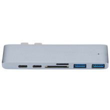 Cuibheoir Mol USB C Do MacBook Air Pro Cuibheoir Ilúsáideach USB C Stáisiún Duga Alúmanaim Éadrom Ilchalafort Le Seac Fuaime HDMI Aistriú