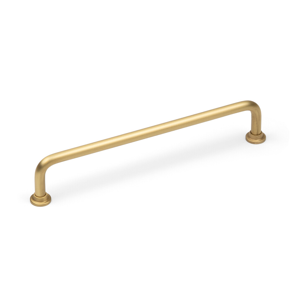 160Mm Satin Brass Curved Cabinet Handle Gold Bar 5056767304443