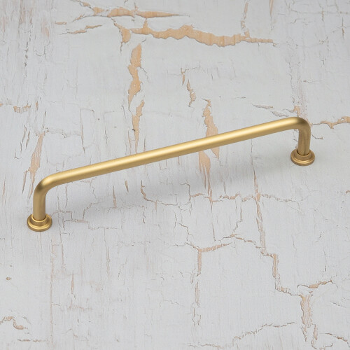160mm Satin Brass Curved Cabinet Handle Gold Bar 2