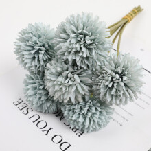 Artificial Chrysanthemum, Macaroon Color Scheme Dandelion Blue, 6Pcs Lifelike Artificial Flowers Ideal for Home Office Decor