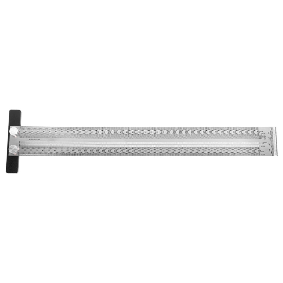 Stainless Steel T Rule Marking Tool, Woodworking Scribing Line Square Ruler With Fine Marked Holes Grooves For Precision Fit Measuring And Carpentry W 9486358017883