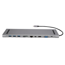 Stáisiún Dugaireachta USB C do Ríomhaire Glúine, Mol Ilchalafort 11In1 le Tacaíocht Dé-Mhonatóir agus Calafort Ethernet Gigabit, Muirearú